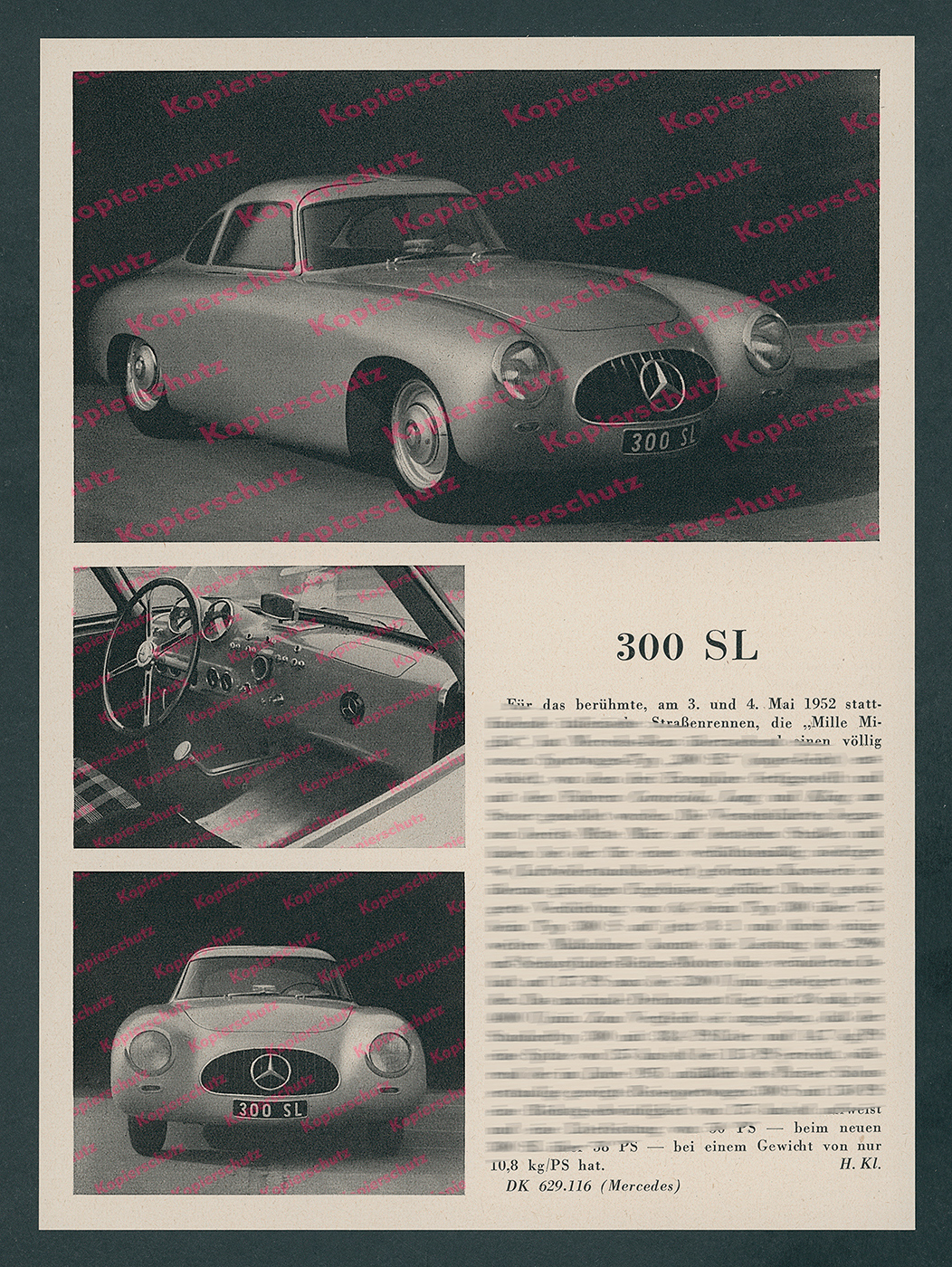 Mercedes Benz 300 Sl Prototyp Rennwagen Mille Miglia Uhlenhaut Silberpfeile 1952 Ebay