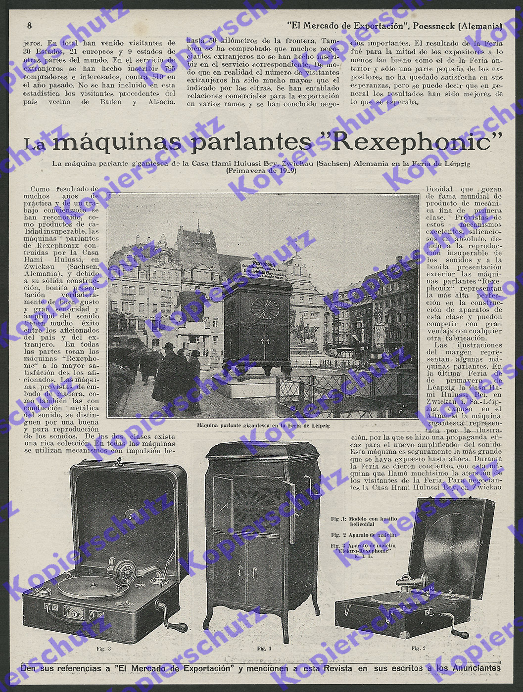 Grammophon Sprechmaschine Musik Rexephonic Zwickau 1929